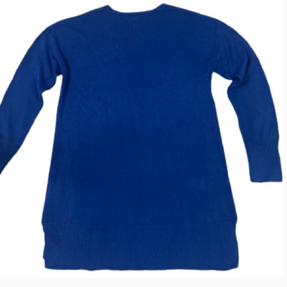 RALSEY BLUE SWEATER VNECK LONG SLEEVES ZIPPER FLAT POCKETS STRETCH SIZE MEDIUM - Picture 2 of 6